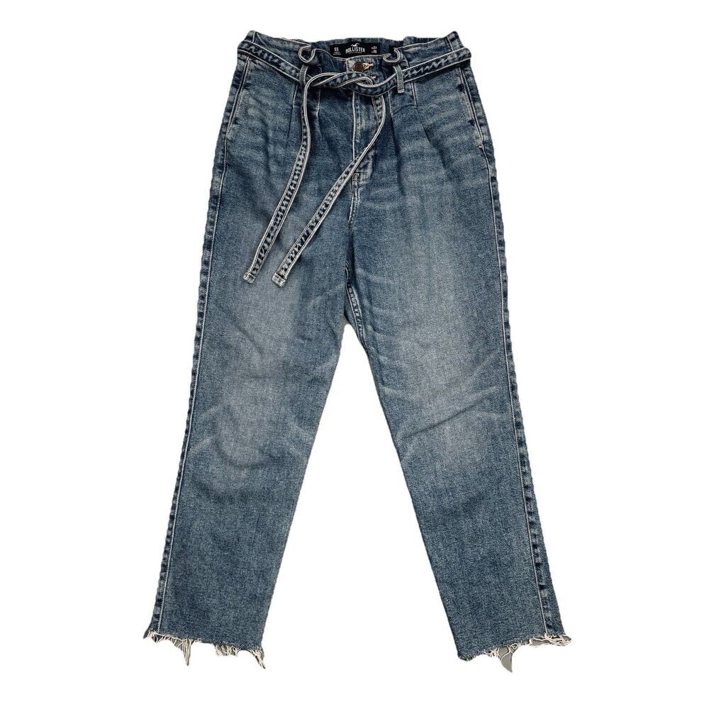 Hollister Mom Crop Jeans Juniors 5 S Curvy Ultra High Rise Paperbag 29 x 24.5